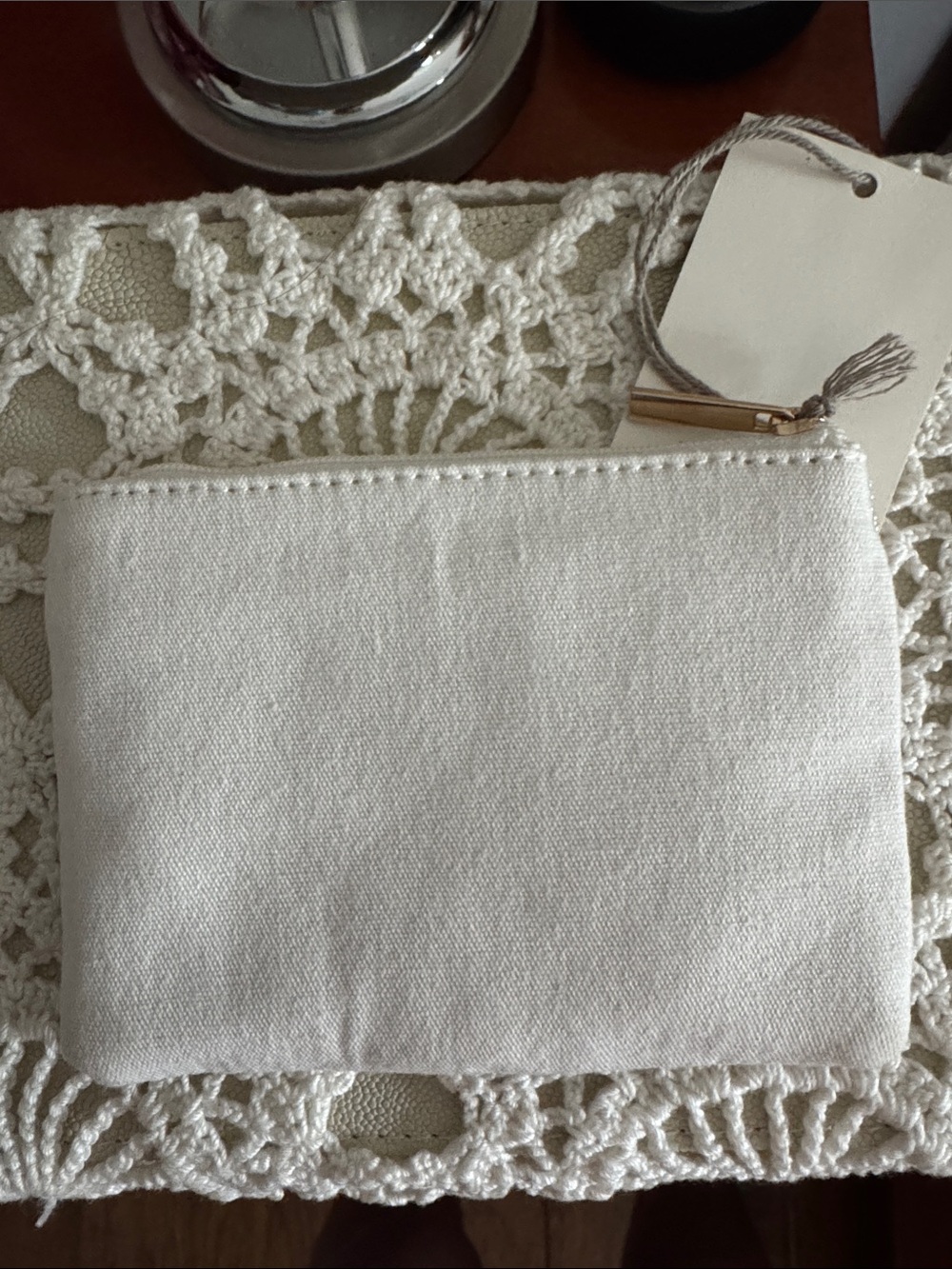 a new day White Beaded Clutch with Red Citrus Design - Picture 2 of 3